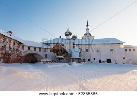 Solovki monastery in the winter Russia