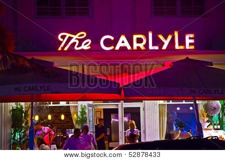 Night View At Ocean Drive In Miami South Art Deco District