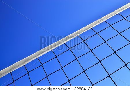 Net For Beach Volleyball Against The Blue Sky