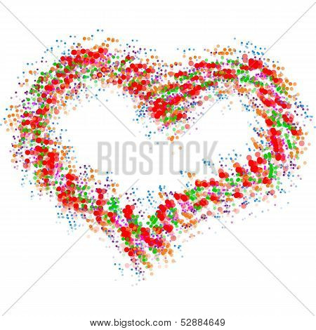 Abstract colorful heart isolated on white
