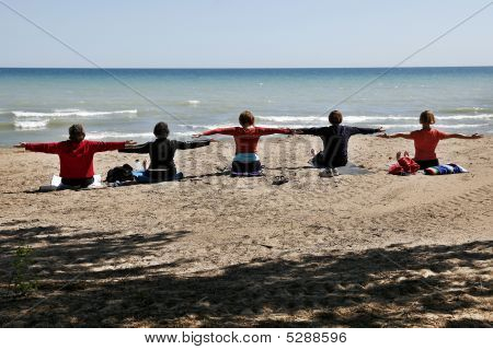Jogi na plaży