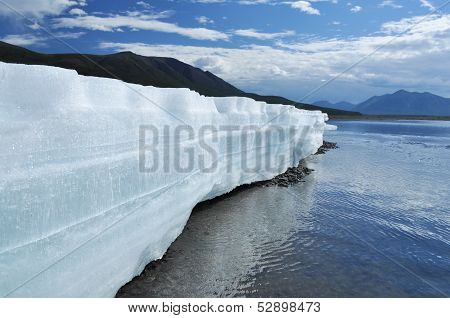 The Permanent Ice Fields In The Tideway Of The Yakut River.