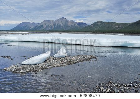 The Permanent Ice Fields In The Tideway Of The Yakut River.