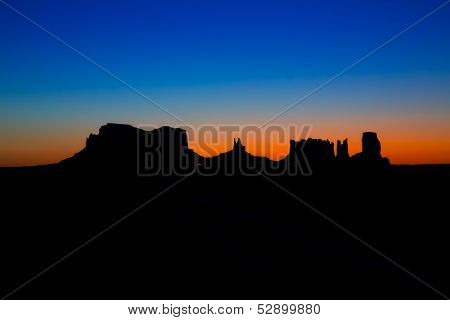Sunrise on US 163 Scenic road to Monument Valley Park Utah