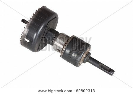 Hole Saw In A Drill Chuck
