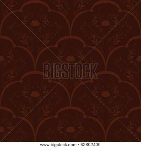 Brown leaf and flowers background