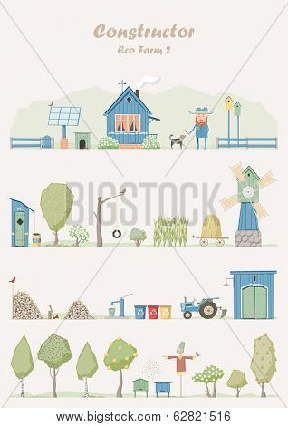 Vector constructor - eco farm (green house)