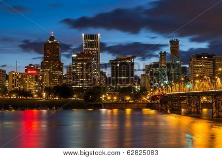 Nighttime Portland Skyline