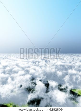 Pohled přes zatažené obloze