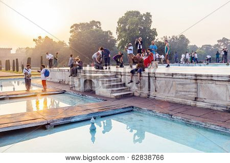 People Visit Taj Mahal In Agra, India
