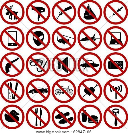 restriction sign set eps10
