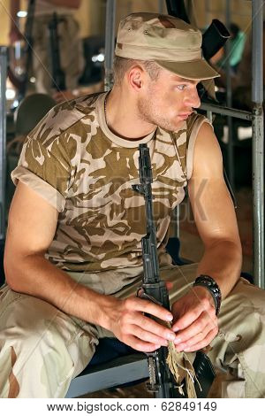 Soldier In Barracks