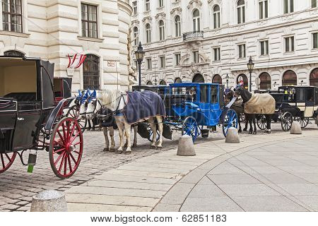 Vienna, Austria. The Vienna fiacres expect tourists