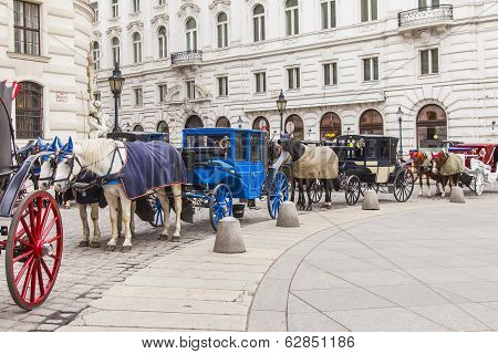Vienna, Austria. The Vienna fiacres expect tourists