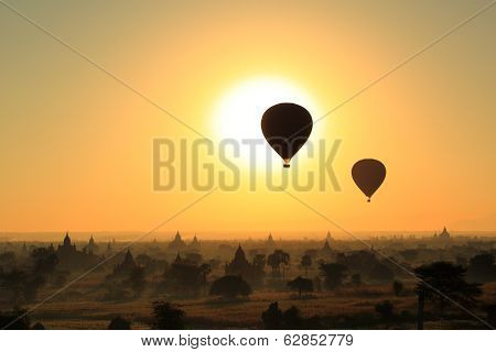 Two balloon at bagan Myanmar