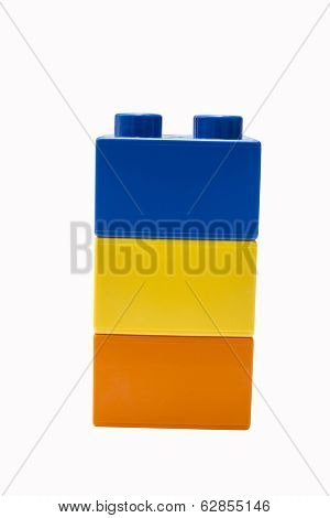colorful building blocks isolated on white