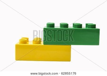 colorful building blocks isolated on white