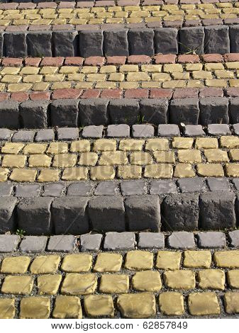 Stone pavement stairs