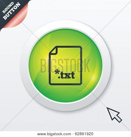 Text file icon. Download txt doc button.