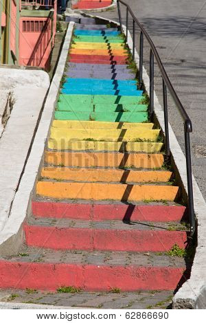 Colorful Stairs In Istanbul