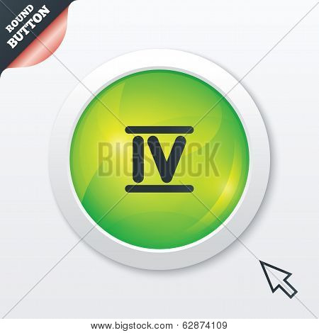 Roman numeral four icon. Roman number four sign.