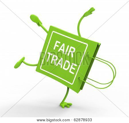 Handstand Fairtrade Shopping Bag Shows Fair Trade Product Or Products