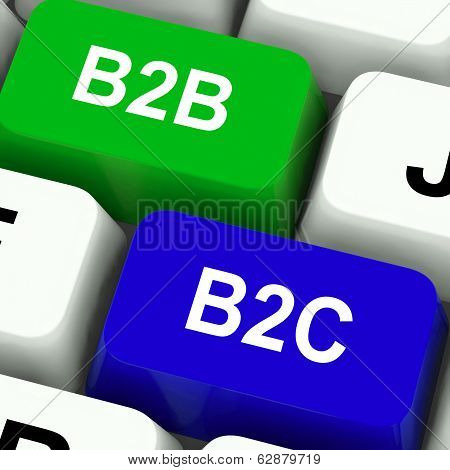 B2B And B2C Keys Mean Business Partnerships Or Consumer Relations