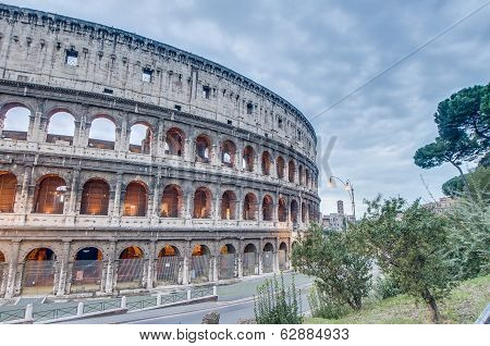The Colosseum, Or The Coliseum In Rome, Italy