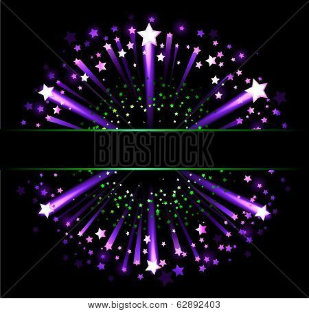 Banner With Fireworks
