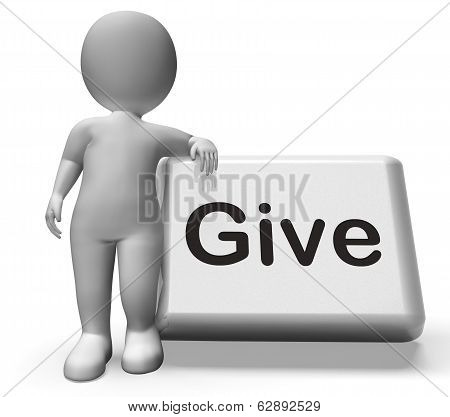 Give Button With Character  Means Bestowed Allot Or Grant