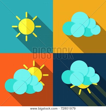 Weather Icons In Flat Style