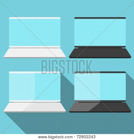 Laptop In Flat Style