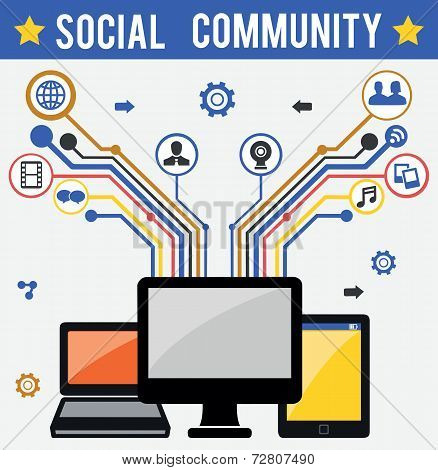 Abstract Concept Of Social Community