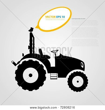 Vector isolated tractor icons. silhouettes.