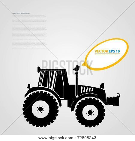 Vector isolated tractor icons. silhouettes.