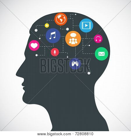 Head of Communication and Media Flat Icons