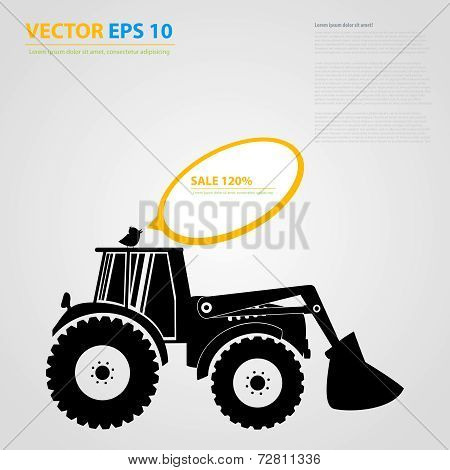Vector isolated tractor icons. silhouettes.