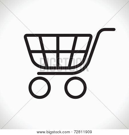 Black shopping trolley icon. Vector design element