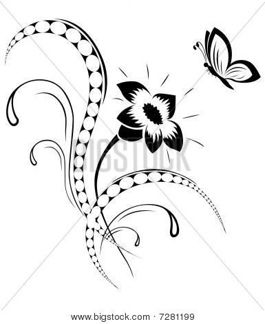 Motivo floreale, tattoo