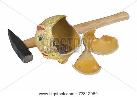 Broken piggy bank