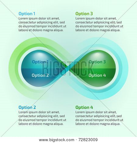 Eco water drop nature infinity loop infographic with text