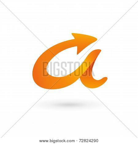 Letter A 3d arrow logo icon