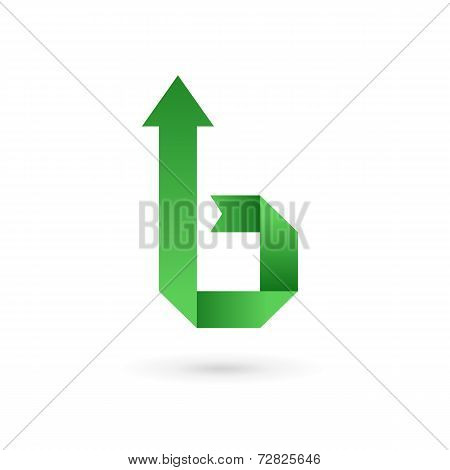 Letter B ribbon arrow logo icon design template elements. Vector color sign.