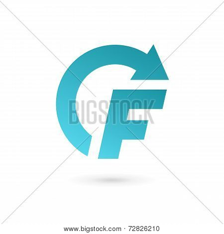 Letter F arrow logo icon design template elements. Vector color sign.