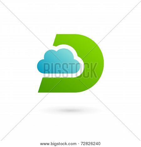 Letter D cloud logo icon design template elements. Vector color sign.