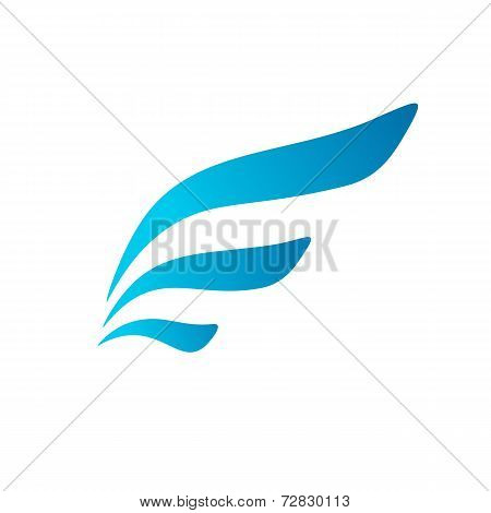 Letter E wing flag logo icon design template elements. Vector color sign.