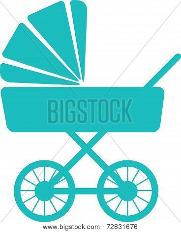 Simple icon of baby pram