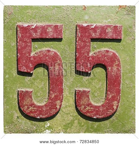plate with a number 55