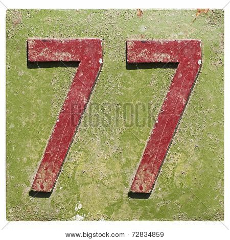 plate with a number 7