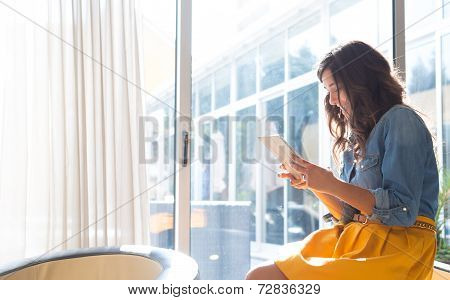Woman Using Tablet